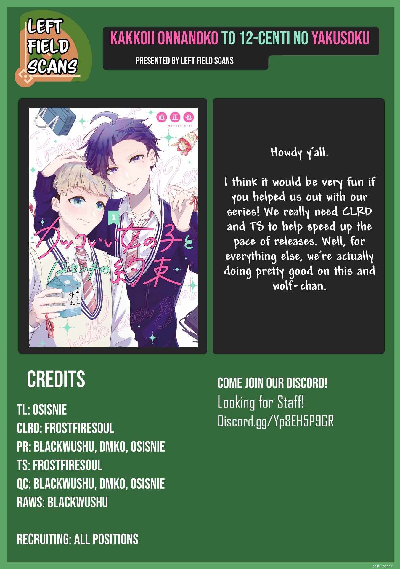 Read Kakkoii Onnanoko to 12-centi no Yakusoku EN Manga Online